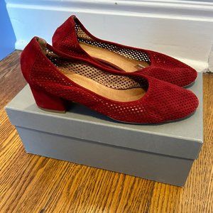 Super Soft Red Perforated Ballet Flat (Jeffrey Campbell)